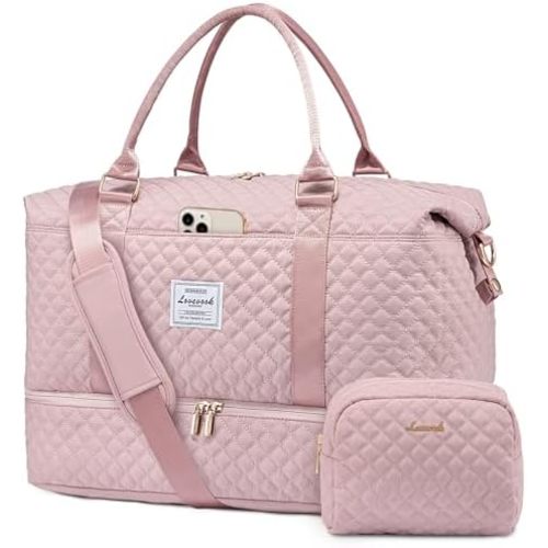 LOVEVOOK Travel Duffle Bag,Weekender Bags for Women with Shoe Compartment,Carry on Overnight Bag with Toiletry Bag,Gym Duffel Bag with Wet Pocket, Hospital Bags for Labor and Delivery