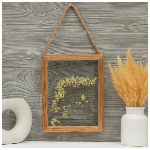 Dried Yellow Flowers Framed Wall Decor