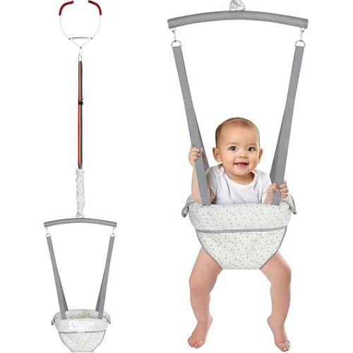 Slevoo Baby Jumper, Baby Doorway Jumper with Door Clamp Adjustable Strap, Fun Activity for 6-12 Months Baby Infant