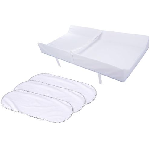 Munchkin Secure Grip Baby Diaper Changing Pad for Dresser and Waterproof Changing Pad Liners, White
