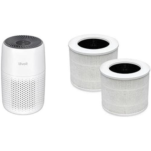 LEVOIT Core Mini Air Purifier and Replacement Filter 2Pack- Compact and Portable Design, VortexAir Technology, 3-Stage Filtration System, Removes Allergens, Odors, and Pet Dander