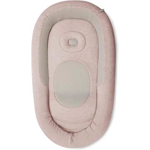 Inglesina Welcome Pod Baby Lounger, Delicate Pink - U.S. Compliant Infant Lounger for 0-8 Months - with Ergonomic Support for Supervised Tummy Time & Play - Breathable Bamboo & Cotton