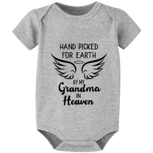 Hand Picked for Earth By My Grandma in Heaven Baby Outfit Short Sleeve Newborn Clothes