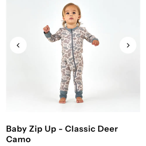 Baby Zip Up - Classic Deer Camo – BURLEBO