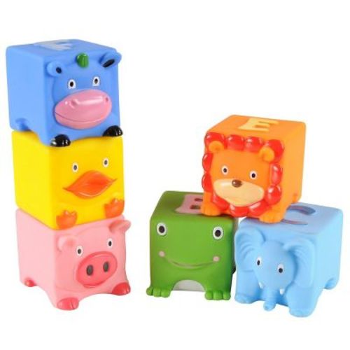 Edushape Soft Critters Pop Blocks - 6 Pieces