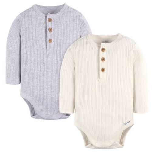 Gerber Baby Boys' Henley Long Sleeve Onesies® Bodysuits