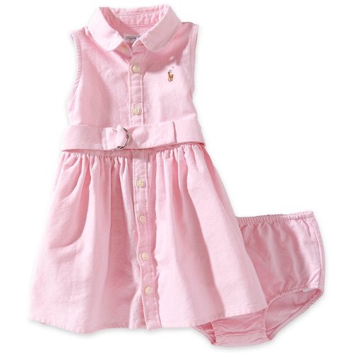 Ralph Lauren Baby Girls Sleeveless Oxford Shirt Dress