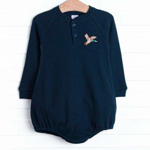 Flying Home Embroidered Waffle Knit Bubble, Blue – Stitchy Fish