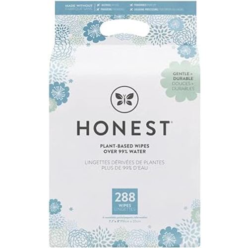 The Honest Company Clean Conscious Wipes | 99% Water, Compostable, Plant-Based, Baby Wipes | Hypoallergenic, EWG Verified | Geo Mood, 288 Count