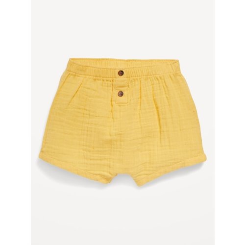 Double-Weave Button-Front Shorts for Baby