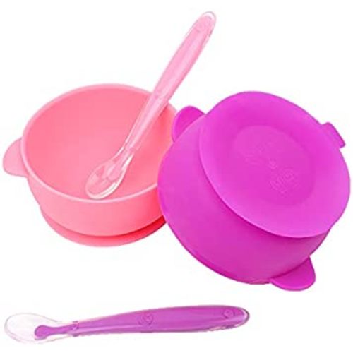 2 Pack Baby Bowls, Silicone Stay up Food Bowl for Kids and Toddlers with Improved Super Suction Base
