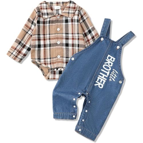 NZRVAWS Newborn Baby Boy Clothes Outfits Suit Infant Romper Cute Denim Jeans Jumpsuit Overalls 0-18 Months Fall Winter
