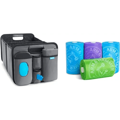 Munchkin Collapsible Trunk Diaper Changing Organizer and 60 Diaper Disposal Bags