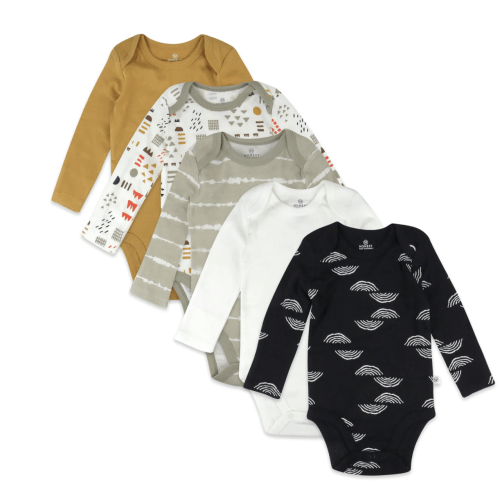 5-Pack Organic Cotton Long Sleeve Bodysuits – Honest Baby Clothing