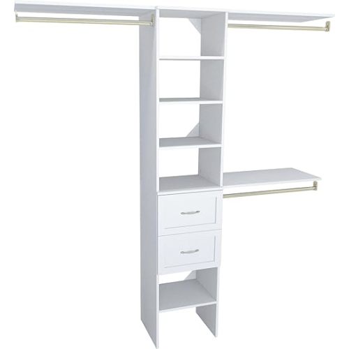 ClosetMaid SuiteSymphony Closet Organizer with Shelves and 2 Drawers, 16-Inch-Pure White