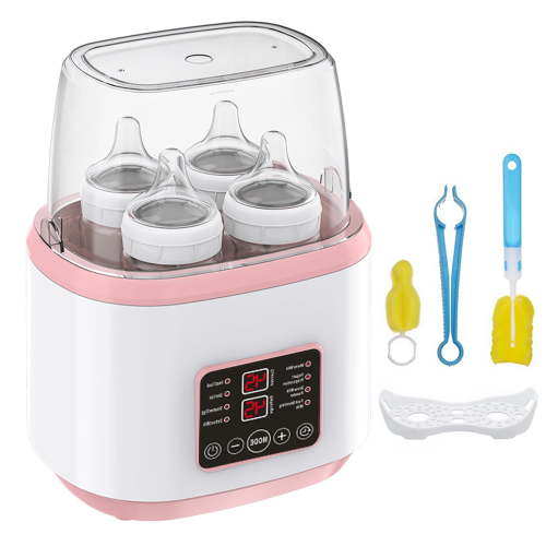 Baby Bottle Warmer, 8-in-1 Fast Milk Warmer with Timer Breastmilk or Formula, Fits 4 Bottles, Accurate Temperature Control, with Defrost, Sterili-zing, Keep, Heat Baby Food Jars Function