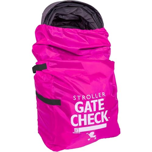 J.L. Childress Gate Check Travel Bag for Single & Double Stroller, Neon Pink