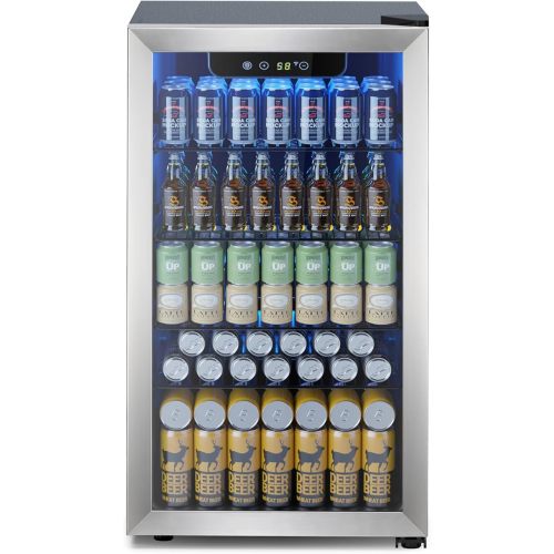 Mini Fridge 130 Can Beverage Refrigerator Cooler, 3.2 Cu.Ft Drink Fridge forSoda Wine Beer, Digital Temperature Control Cooler for Home, Dorm, Bar