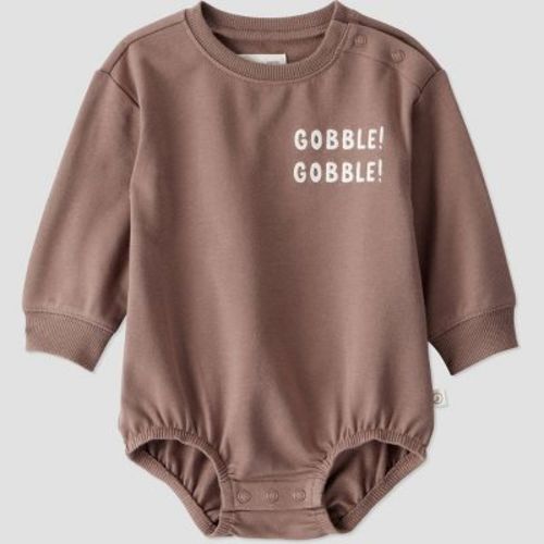 Little Planet By Carter's Organic Baby Thanksgiving Bubble Romper - Brown