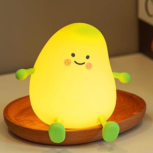 Cute Night Light for Kids, Mango Sleep Lamp Warm Light Bedroom Decor Kids Night Light, Silicone Nightlight Baby Nursery Night Lights, Birthday Christmas Gift