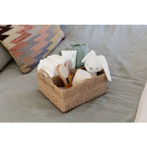Diaper caddy organizer for nursery room or bathroom storage - sustainable gift for home - changing table organizer - woven diaper caddy
