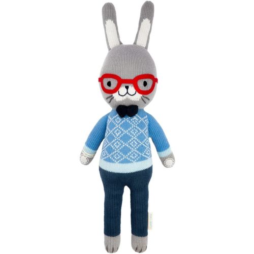 cuddle + kind Benedict The Bunny Regular 20" Hand-Knit Doll – 1 Doll = 10 Meals, Fair Trade, Heirloom Quality, Handcrafted in Peru, 100% Cotton Yarn