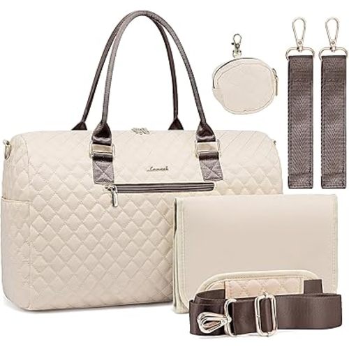 LOVEVOOK Diaper Bag Tote with Pacifier Case and Changing Pad, Large Capacity Mommy Bag for Hospital and Weekender Travel, Functional Baby Bag Newborn Baby Essential