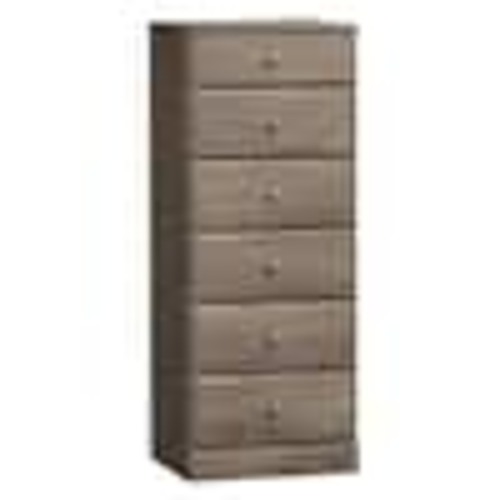 Prepac Astrid Drifted Gray Finish 6-Drawer Tall Chest of Drawers (50 in H. x 19.75 in W. x 16.5 in D.) DDBH-0401-1