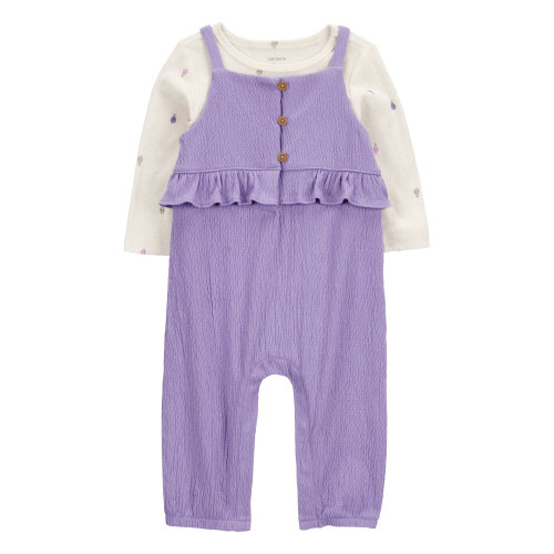 Baby 2-Piece Long-Sleeve Tee & Coverall Set - Purple - Carter's | Carter's