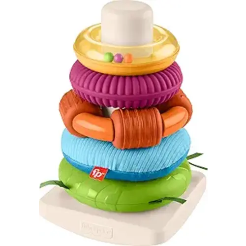 Fisher-Price Baby Toy Sensory Rock-a-Stack, Rings with Fine Motor Activities for Developmental Play for Infants Ages 6+ Months