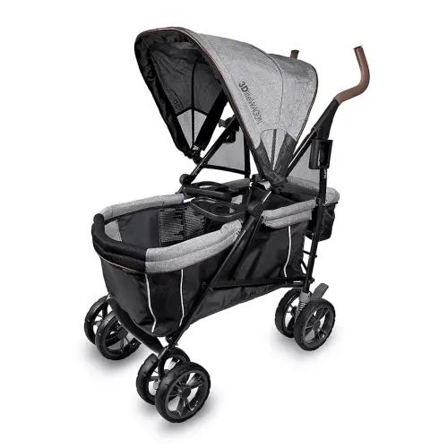 Summer Infant 3Dlite Wagon Convenience Lightweight Stroller for Infants, Accommodates up to 50 Pounds and Holds 2 Children, Black/Gray