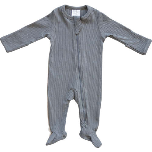 Grey Organic Cotton Ribbed Zipper – Mebie Baby