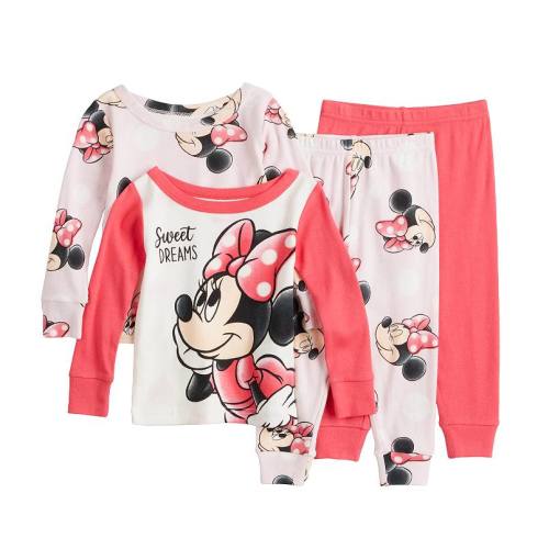 Disney's Minnie Mouse Baby Girl 4-pc. "Minnie More Dots" Pajama Tops & Pajama Bottoms Set