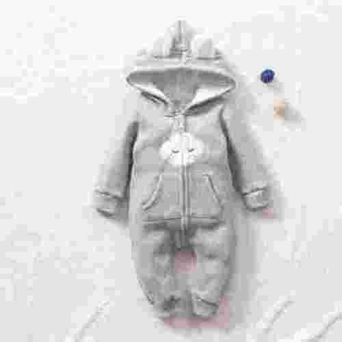 Konbeca Baby Jumpsuits,Infant Winter Snowsuit Romper,Toddler Hoodied Footie Outwear,Unisex Newborn Infant Coat,Toddler Jumpsuit Down Coat Jacket Gray 3-6 Months