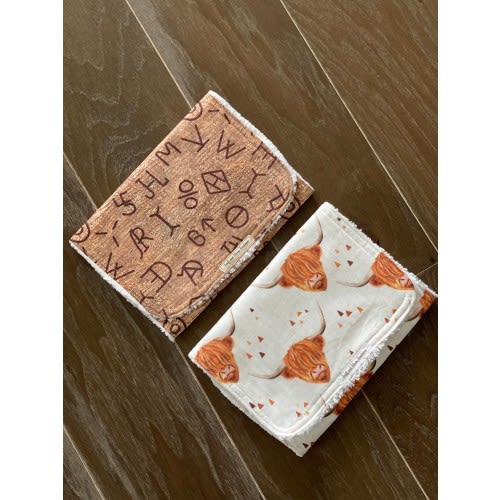 Highland Cow Burp Cloth Set Best Baby Gift Boho Ranch Farmhouse Ranch Branding Symbols