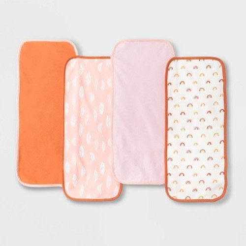Baby Girls' 4pk Earth & Sky Burp Cloth - Cloud Island™ Pink