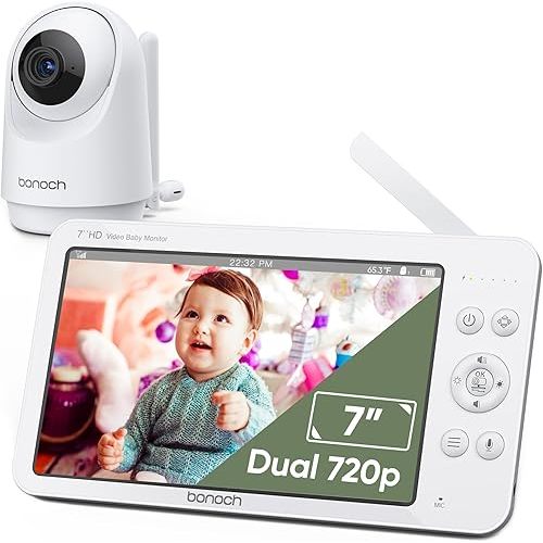 bonoch Baby Monitor, 7" 720p with 1 camera