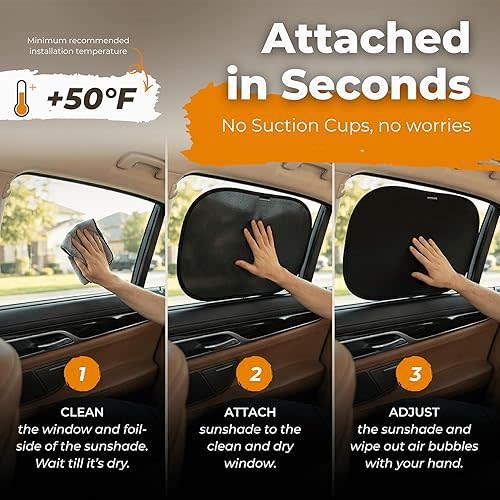 CARAMAZ Car Window Shade for Baby with Certified UV-Protection 2 Pack - 20"x12"
