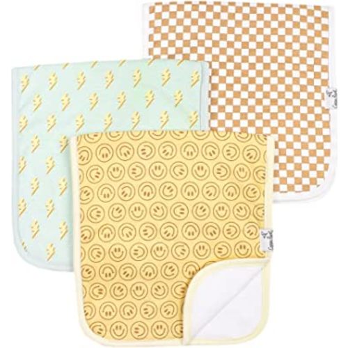 Baby Burp Cloth Large 21''x10'' Size Premium Absorbent Triple Layer 3-Pack Gift Set"Vance" by Copper Pearl