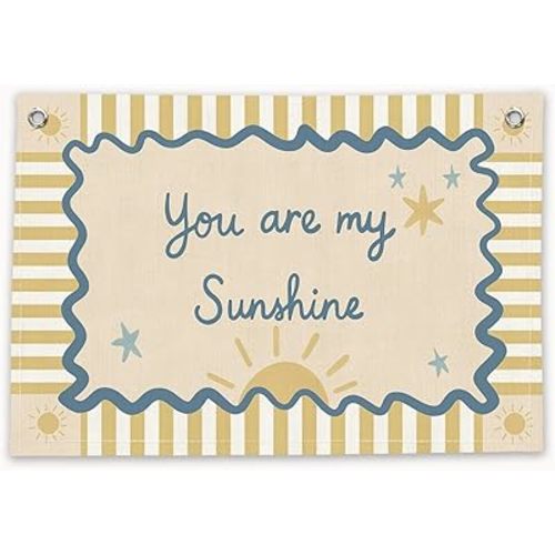 RTXLEZM Boho Sunshine Nursery Decor, You Are My Sunshine Canvas Banner Wall Hanging, Kids Positive Affirmations Wall Art Prints for Toddler Boys Girls Nursery Room Bedroom Playroom Decor, 20x30 Inch