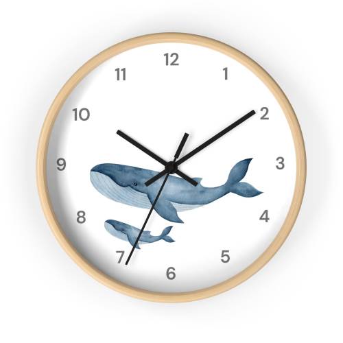 Whale Wall Clock | Wooden