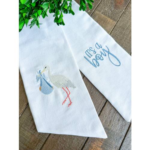 it's a boy stork wreath sash