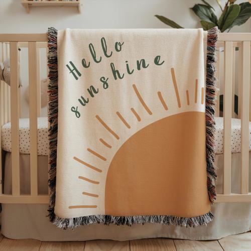 Baby blanket sunshine nursery decor, sun blanket kids, playroom decor, boho nursery decor crib blanket