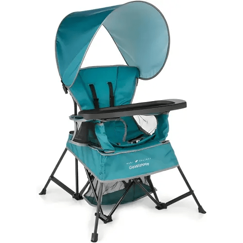 Baby Delight Go with Me Venture Portable Chair | Indoor and Outdoor | Sun Canopy | 3 Child Growth Stages | Teal
