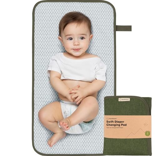 Portable Diaper Changing Pad - Waterproof Foldable Baby Changing Mat - Travel Diaper Change Mat - Lightweight Changing Pads for Baby - Baby Changer - Machine Washable (Olive Green)
