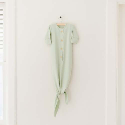 Organic Newborn Knotted Gown - Mint