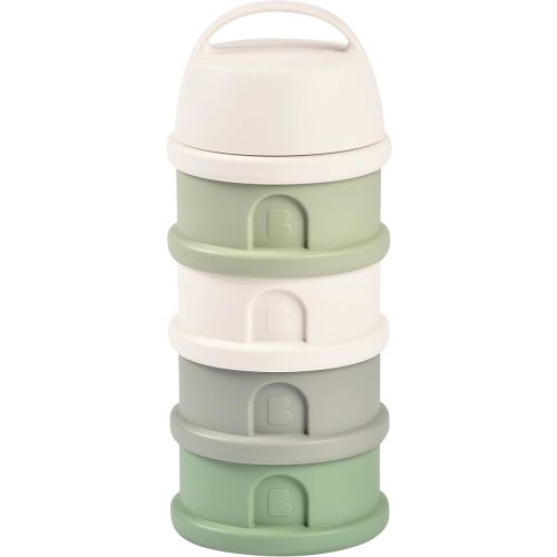 BEABA Formula and Snack Container, Baby Formula Dispenser, Toddler Baby Snack Storage Container, Formula Container to Go, Baby Travel Essential, Made in France, Sage