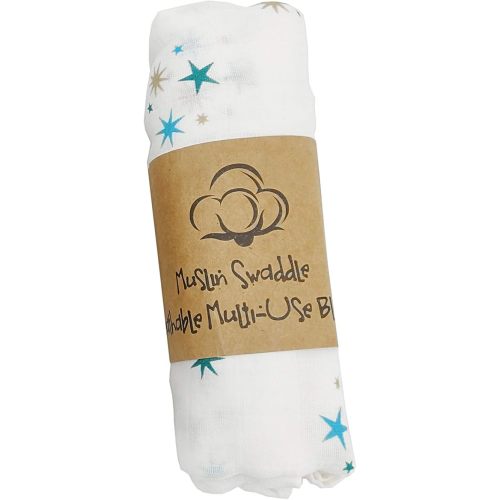 FixtureDisplays 1Pc Star Print Baby Swaddle Blanket Set,Boutique Muslin Cotton Blanket,for Girls&Boys,Baby Swaddle,Ideal Newborn&Baby Swaddle Suit Each Blanket Weighs 5 1/2 Ounces 15412-STAR ONLY-NF