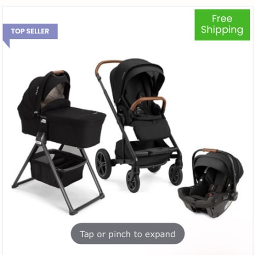 Nuna MIXX Next Bundle - Stroller, Bassinet + Stand, and PIPA Urbn Infant Car Seat - Caviar| Shop Luxury Strollers at SugarBabies!