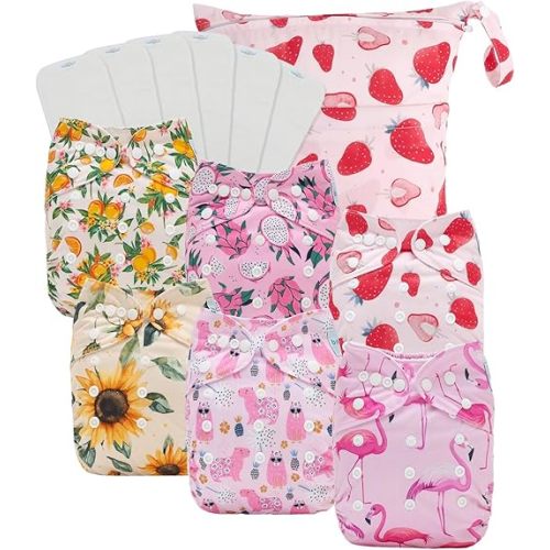 Baby Cloth Diaper 6 Pack with 6pcs Inserts